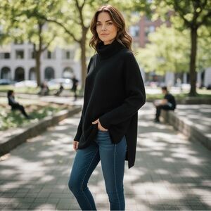 Ilusory Brand Black Cowl Neck Oversized Sweater